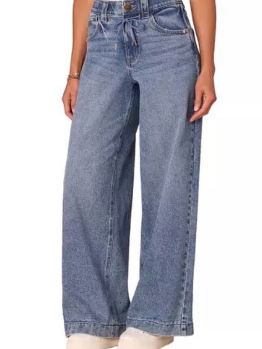 Democracy Wide-Leg High-Rise Jeans in Medium Blue Wash